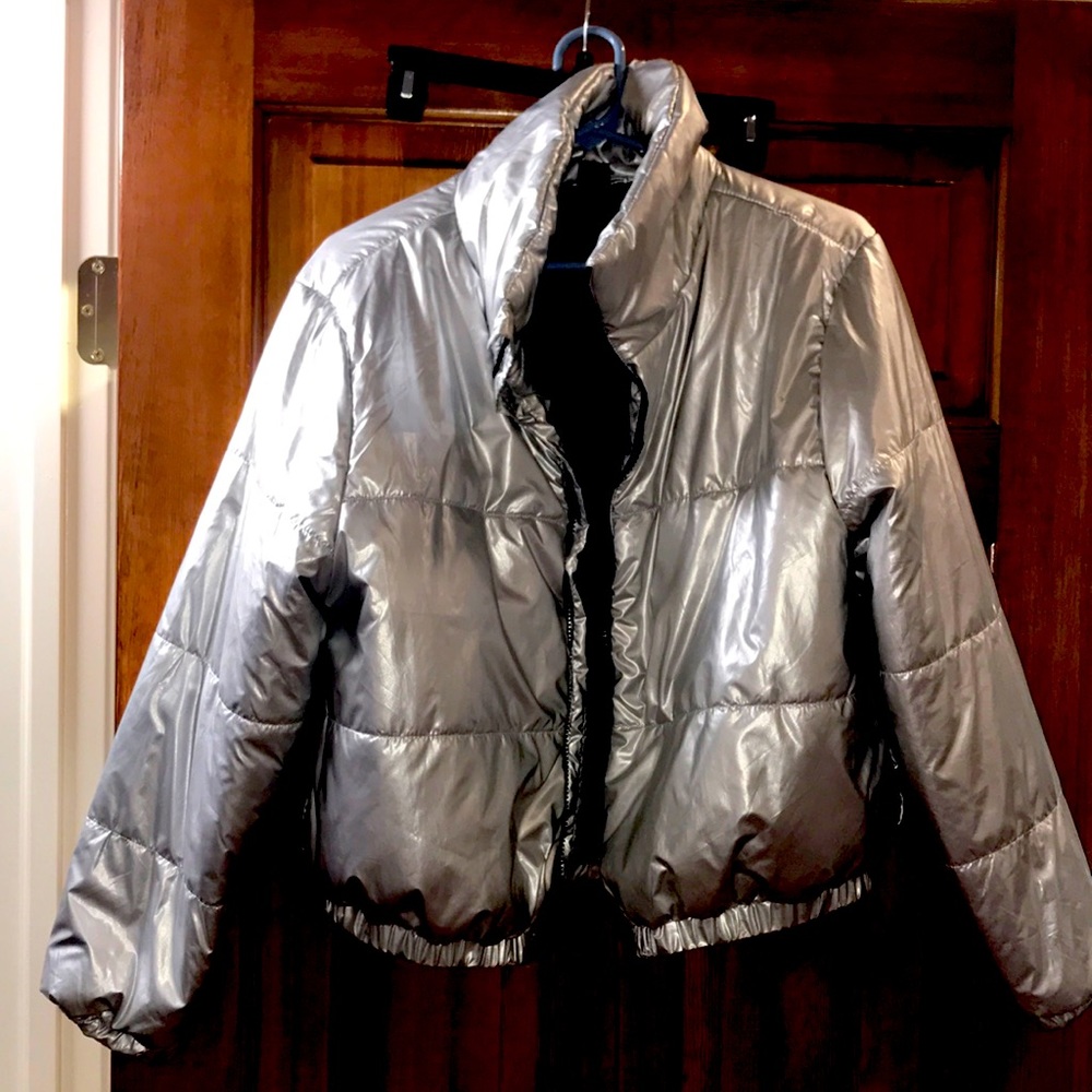 Silver Puffer Coat